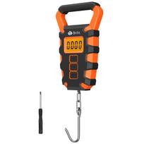 50KG Digital Fishing Scale Portable Travel Luggage Weighing Scale Kitchen Food Scale with Ruler for Home oranžinė