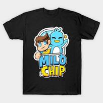 Men Black Print T-shirt Milo-And-Chip-Merch No-Cut Transfer Paper Print Cotton Tshirt 2XL juoda