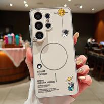 Little Astronaut Magnetic Phone Case For Samsung Galaxy S25 S26 Ultra Edge S24 S23 FE A17 A56 A37 A16 A55 A15 A36 A55 Hard Cover Galaxy S26 Ultra