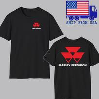Massey Ferguson Traktorius Vyrai#039;s Juodas Dydis S5XL Unisex Marškinėlis XXXXL