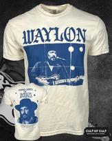 REMAKE Waylon Jennings 90-ųjų Retro stiliaus dvipusiai pakartotinio spausdinimo marškinėliai NH20424 Unisex marškinėliai L blue