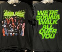 Overkill Roko grupės Juodi marškinėliai 2 pusės 90-ųjų Unisex marškinėliai Unisex T-Shirt XL