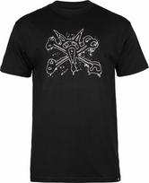 Powell Peralta BONES INK Riedlentės marškinėliai JUODI su BALTU logotipu Unisex marškinėliai XXL black