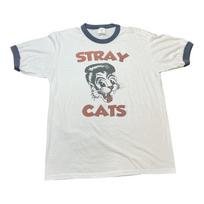 Stray Cats Ringer T-shirt Baltas Tamsiai Mėlynas Rockabilly Grupės Marškinėliai Vyriški Dideli Unisex Marškinėliai XXXXL