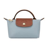 Longchamp Le Pliage Patogi spaudžių užsegama Daugkartinio naudojimo poliamido drobės pirkinių krepšys Moteriški pirkinių krepšiai Mėlynas Rudas 34175089P80 Basic Set (Bag)