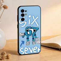 Šeši Septyni 67 Telefono dėklas Juodas Silikonas Minkštas Skirtas Samsung S25,S24,S21,S22,S23,S30,Ultra,S20,Plus,Fe,Lite Samsung S25Plus gray