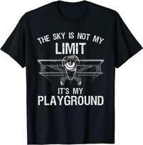 Juokingas piloto meno lėktuvo piloto aviacijos unisex marškinėliai S