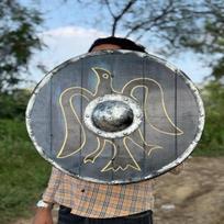 45,72 cm Vikingų skydas, medinis Valhalos varnas Vikingų skydas vyrams, Morse Cosplay skydas, Dovana Helovinui 45.72 cm
