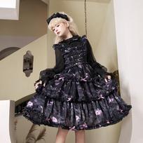 Firefly Flower OP Light Lolita Daily Lolita Vintage Dress - Girls' Soft Girl Fake Two-Piece Set S