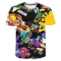Vasariniai marškinėliai Žaidimas Splatoon 3D spaudinys apvalia iškirpte Marškinėliai Laisvalaikio berniukų mergaičių viršutiniai drabužiai Per dideli Madingi Harajuku Vaikų marškinėliai Vaikų drabužiai 110
