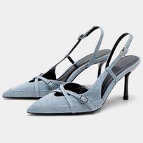 2024 m. vasaros moteriški kaubojiški mėlyni aukštakulniai, siurbliai, stiletto, seksualios moteriškos basutės, madingi, smailūs bateliai moterims 35 džinsinio mėlyna spalva