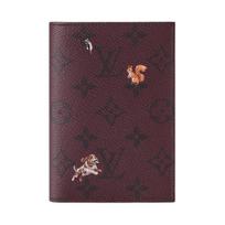 Louis Vuitton Monogram Forest Coated Canvas Passport Holder Men accessories Burgundy M27099 Box(Basic Set+Box)
