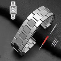 Laikrodžio apyrankė Cartier TANk SOLO serijai Originali versija Kietas smulkus plienas Laikrodžio grandinėlės priedai Plokščia jungtis 16 17,5 20 22mm 16mm sidabras