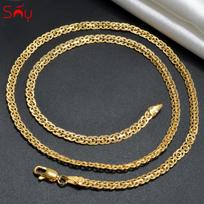 18K Gold Plated Link Chain Necklace for Women Man Cross 5mm Width Gold Color Choker Classic Trendy Daily Wear Wedding Party Gift 45cm
