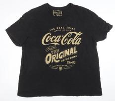 Tu Vyriški juodi „Coca-Cola“ grafikos marškinėliai XXXL Medvilniniai su apvalia apykakle L