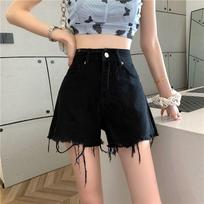 Women's High Waist Retro Denim Bermuda Shorts - Slimming, Versatile, Elastic Waist, Loose Fit, Summer Mid-Length. S