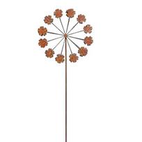 Metal Dandelion Garden Stake Distressed Rusty Dandelion Statue Outdoor 3D Flower Yard Art Stake for Garden Patio Lawn Flower Bed Decoration 1pc B