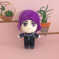 Blue Lock pliušinių lėlių rinkinys 20cm Seishiro Nagi Meguru Bachira Reo Mikage minkštas kimštas anime figūrėlės pliušinis žaisliukas kolekcionuojama dovana futbolo anime gerbėjams vaikams 20cm violetinė