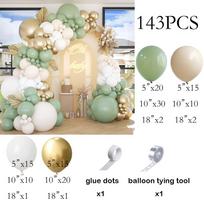 White Sand Sage Green Balloons Garland Metal Gold Balloon Arch Kit Wedding Graduation Kid Birthday Party Bride Shower Decoration As Picture