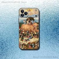 H-Hieronymus Bosch Painting Phone Case For iPhone 17,16,15,14,13,12,Pro,Max,Plus,E,SE4,Air,Mini Black Soft Box iPhone14ProMax