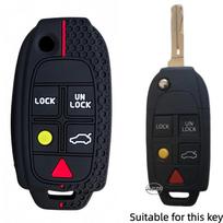 Silicone Car Key Cover Case For Volvo Xc70 Xc90 S60 S70 S80 V70 2004- Key Chain Holder Protector