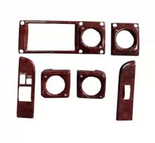 Toyota Land Cruiser 70 serijos 1984–2006 prietaisų skydelio apdaila: 6 dalių medienos rašto rinkinys ABS Material black