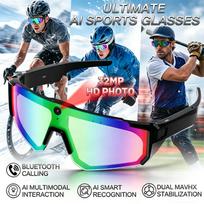 Men 32MP HD Camera Smart Sports Glasses Bluetooth Call 360°Sound Cycling Sunglasses AI Assistant Anti-shake Shooting Goggles New