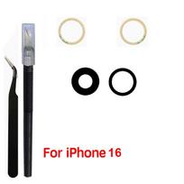 1 rinkinys Galinės kameros lęšio stiklas, skirtas iPhone 16 16Plus 16Pro Max, Galinės kameros taisymo dalys su 3m lipnia juostele ir įrankių rinkiniais For iPhone 16