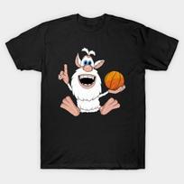 Men Black Print T-shirt Booba No-Cut Transfer Paper Print Cotton Tshirt 2XL juoda
