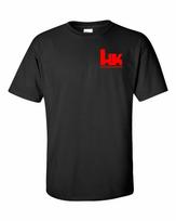 Heckler and Koch Raudonas Krūtinės Logotipas Marškinėliai 2-oji Pataisa Už Ginklus Šautuvas Pistoletas Marškinėliai Unisex Marškinėliai S