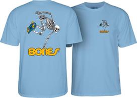 Powell Peralta BONES SKATEBOARDING SKELETON Riedlentės marškinėliai KŪDIKIŠKAI MĖLYNI Unisex marškinėliai XXXXL