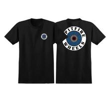 Spitfire Wheels OG APVALUS LOGOTIPAS Riedlentės Marškinėliai JUODI/BALTI Unisex Marškinėliai S
