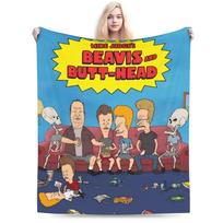Beavis and Butthead Merch Antklodė Šilta Jauki Pūkuota Mesti Antklodės Svetainei 50x60 Colių Įvairių Dydžių Lovatiesė 75x90cm