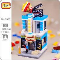 LOZ 1635 City Street Cinema Movie Theater Popcorn Shop Store Architecture 3D Mini Blocks Bricks Building Toy no Box