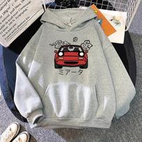 Anime Initial D Hoodie Japonijos automobilių Miata MX5 Printed Hoody Moterų mados Harajuku Graphic Vyriški gobtuvai S