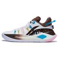 Li-Ning CJ-2 Donut Comfortable Shock Absorbing Lightweight Rebound Low Top Basketball Shoes Men sneaker White Brown ABAS001-10 43⅔ white