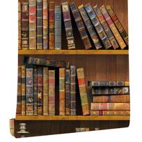 HDHome Bookshelf Peel and Stick Wallpaper Wood Grain Prepasted Vintage Self Adhesive Waterproof Wallpaper Roll for Home Decor 1mx45cm