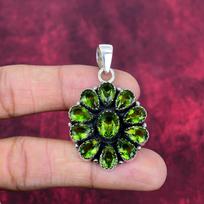 Peridoto pakabukas, brangakmenių papuošalas, 925 prabos sidabro pakabukas, rankų darbo papuošalas, gimtadienio akmens pakabukas, dovana jam 1.77 Inches