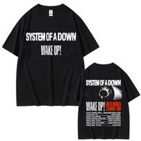 Rock Band System of A Down Wake Up South America Stadium Tour 2025 T-shirt Alternative Metal Merch Tshirts Men Oversized T Shirt L