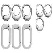 Set of 9 Oval Lobster Claw Clasps Secure Spring Rings for Necklace and Bracelet Making Practical Jewelry Fasteners 1