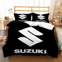 Teenagers SUZU motorcycle Casal Duvet Cover Comforter All Season Bedding Sets Soft Quilt Cover and Pillowcases Single/Double 100x135cm-2pcs