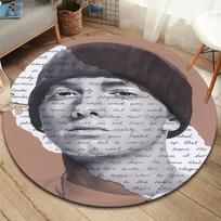 Eminem apvalus kilimas, kiliminis kilimas svetainei, miegamojo sofai, žaidimų kambariui dekoruoti, neslystantis grindų kilimėlis 80cmx80cm