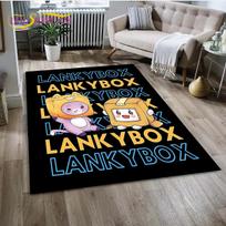3D Lankybox Cute Happy Boxy Foxy Rocky Rug Carpet for Living Room Bedroom Decor,Floor Mat Non-slip Decoration for Sofa Doormat 40x60cm( 15x23in )