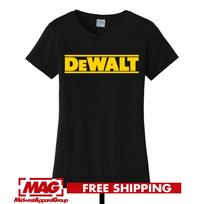 DEWALT JUODI MOTERIŠKI MARŠKINĖLIAI Įrankių Garažo Dalys Automobilio Statybos Įrankiai Gręžimo Marškinėliai Unisex Marškinėliai L