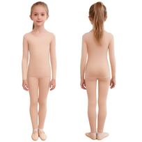 Kids Girls Seamless Thermal Underwear Set Tops Round Neck Long Sleeve Pullover Top with Elastic Waistband Regular/Stirrup Leggings Dance Practice 6-10 Years