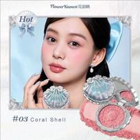 Flower Knows Shells Jewel Silk Satin Blush Long Lasting Highly Pigmented Smooth Velvet Finish Lightweight Face Cheek Makeup levandų rožinės spalvos