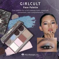 Girlcult Veido Paletė(04-06),Daugiafunkcis, Smulkios pudros tekstūra, Lygus & Minimaliai nubyra, 3D skulptūrinis efektas, Naudoti vieną arba sluoksniuojant 04 Midnight Iris gray