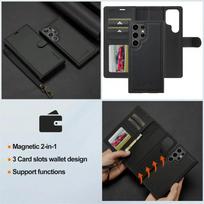 LC.imeeke Magnetinis odinis piniginės tipo dėklas telefonui Samsung Galaxy S26 Ultra S25 FE S24 Plus S23 S22 A56 A36 A16 A17 su dirželiu (Samsung S23)