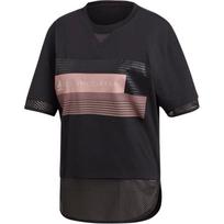 adidas by Stella McCartney Women's Mesh Panel Training Tee Black Pink DT9226 XS