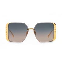 Louis Vuitton Logo Metal Irregular Shape Sunglasses Men sunglasses Gold Z1994U Basic Packaging-Dust Bag+Eyeglass Case,F,Gold